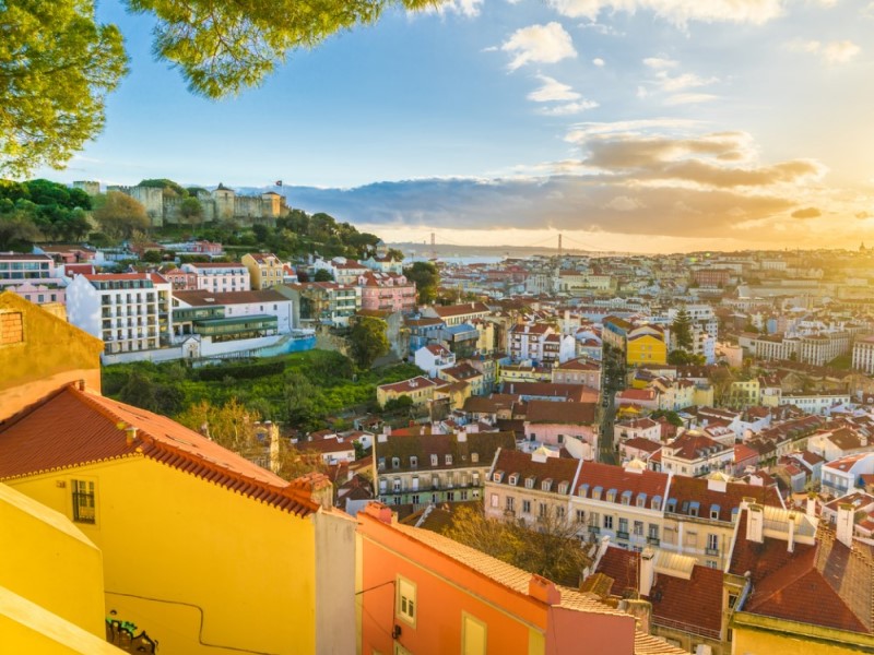 Lisbon sunset, peaceful